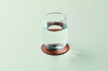 Logo trade promotional products image of: Round coaster in PU