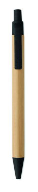 Logo trade promotional giveaway photo of: Push button ball pen in bamboo