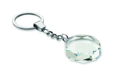 Logo trade promotional giveaway photo of: Glass round award key ring