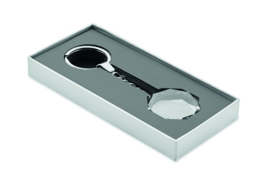 Logo trade corporate gifts picture of: Glass round award key ring
