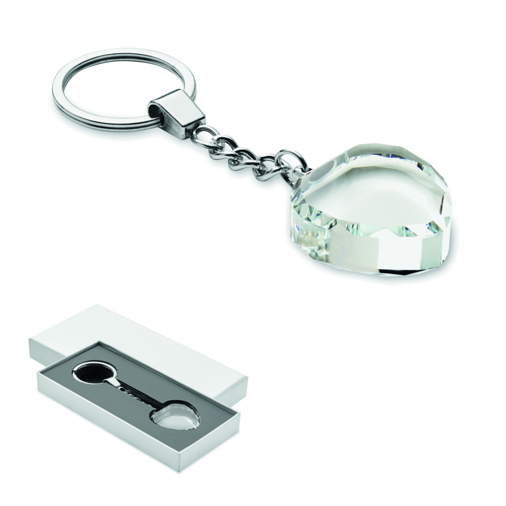 Logotrade promotional giveaway image of: Glass heart award key ring