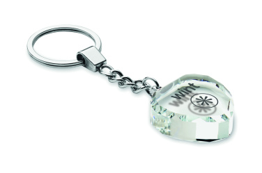 Logotrade corporate gift picture of: Glass heart award key ring