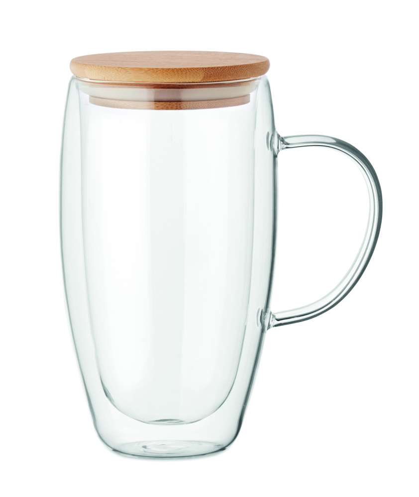 Logotrade promotional products photo of: Double wall glass mug 450ml