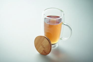 Logo trade promotional giveaways picture of: Double wall glass mug 450ml