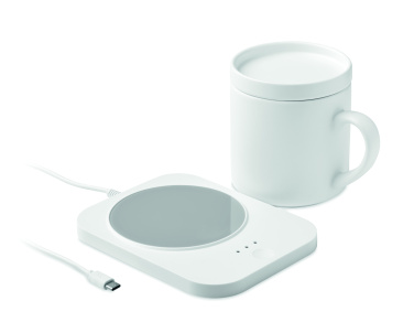 Logotrade promotional product picture of: Wireless charger mug warmer set
