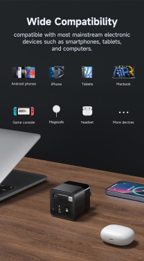 Logotrade promotional merchandise picture of: Urban Vitamin Mendocino 65W GaN charger retractable cable