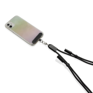 Logotrade promotional product picture of: LoopAmp RCS RPET adjustable phone cord with 60W cable