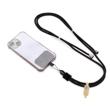 Logotrade promotional product picture of: CarryLoop RCS recycled PET adjustable phone holder lanyard
