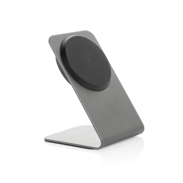 Logo trade promotional gifts picture of: Terra aluminium 15W magnetic wireless charging phone stand
