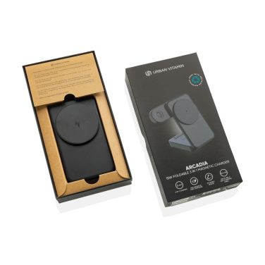 Logo trade advertising product photo of: Urban Vitamin Arcadia RCS rplastic 15W 3in1 magnetic charger