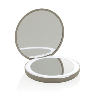 Logo trade promotional item photo of: Lumora RCS recycled plastic LED re-chargeable make-up mirror