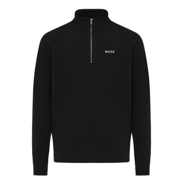 Logo trade promotional products image of: IQONIQ Elgon recycled cotton quarter zip sweater