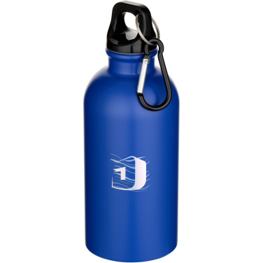 Logotrade promotional merchandise photo of: Oregon 400 ml matte RCS recycled single wall stainless steel water bottle with carabiner
