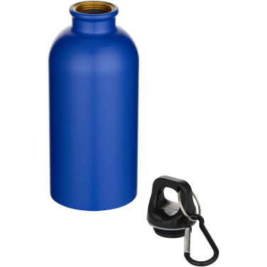 Logo trade promotional merchandise image of: Oregon 400 ml matte RCS recycled single wall stainless steel water bottle with carabiner