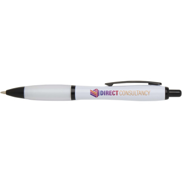 Logotrade promotional merchandise photo of: Nash recycled plastic ballpoint pen with black trims (black ink)