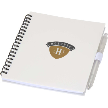 Logotrade corporate gift picture of: Niove recycled plastic soft cover notebook and ballpoint pen set (blue ink)