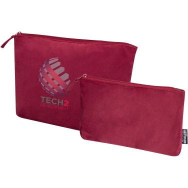 Logo trade promotional items image of: Swift GRS recycled velvet toiletry bag set