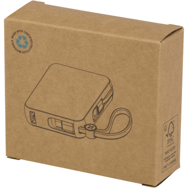 Logotrade business gift image of: Acrux 10.000 mAh 35W tablet power bank with built in Type-C cable - made from recycled plastic