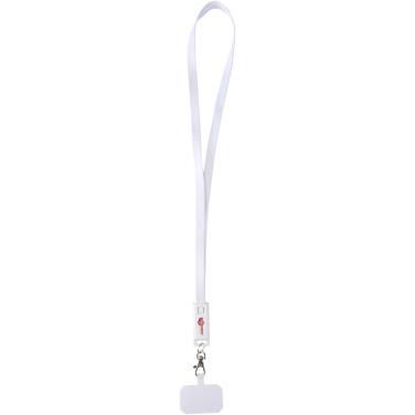 Logo trade advertising products image of: Franz recycled plastic smartphone lanyard with built-in data sync and 65W fast charge 5-in-1 cable