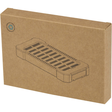 Logotrade promotional gift image of: Altair 5000 mAh 10W recycled plastic rugged solar power bank with built-in torch