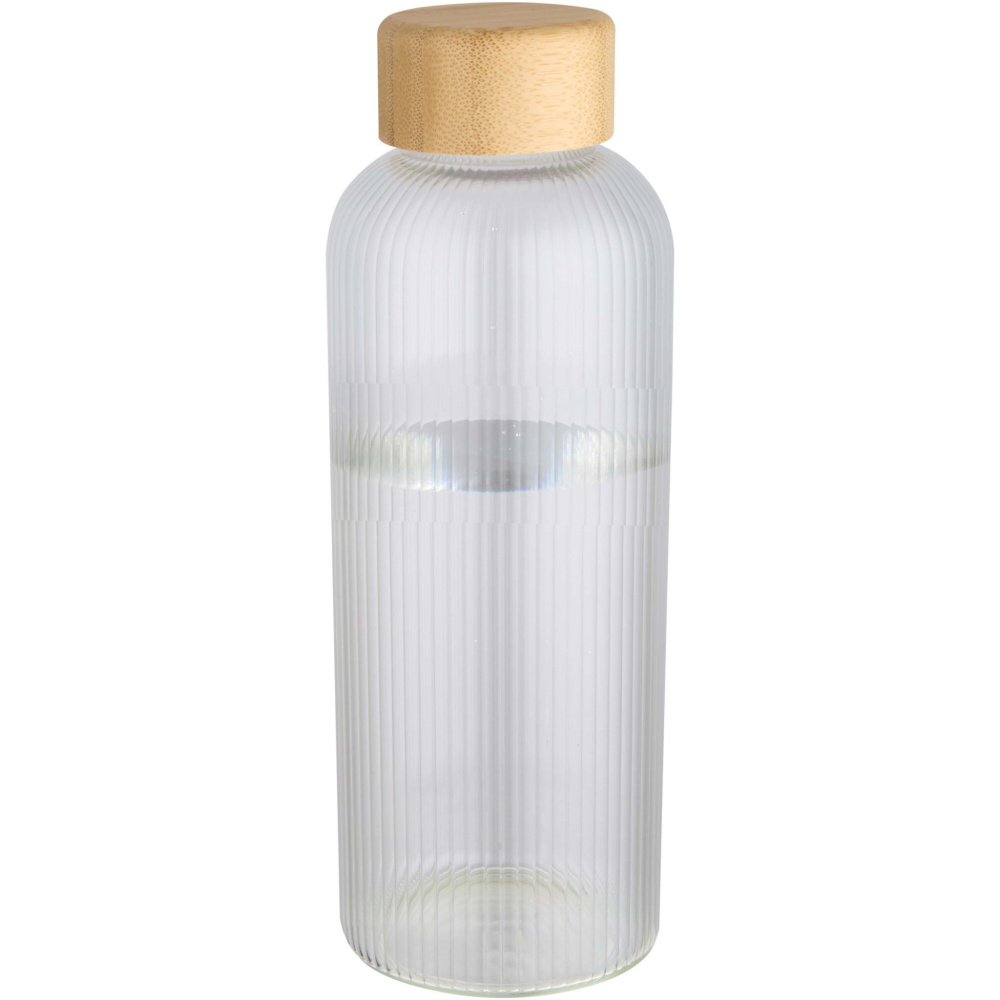 Logo trade advertising products picture of: Mirage 650 ml single-walled borosilicate glass bottle with bamboo lid