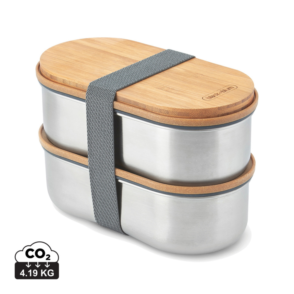 Logo trade promotional items image of: Black+Blum Stainless Steel Double Bento Box