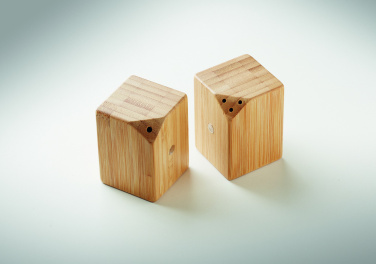 Logo trade promotional merchandise picture of: Bamboo salt & pepper set