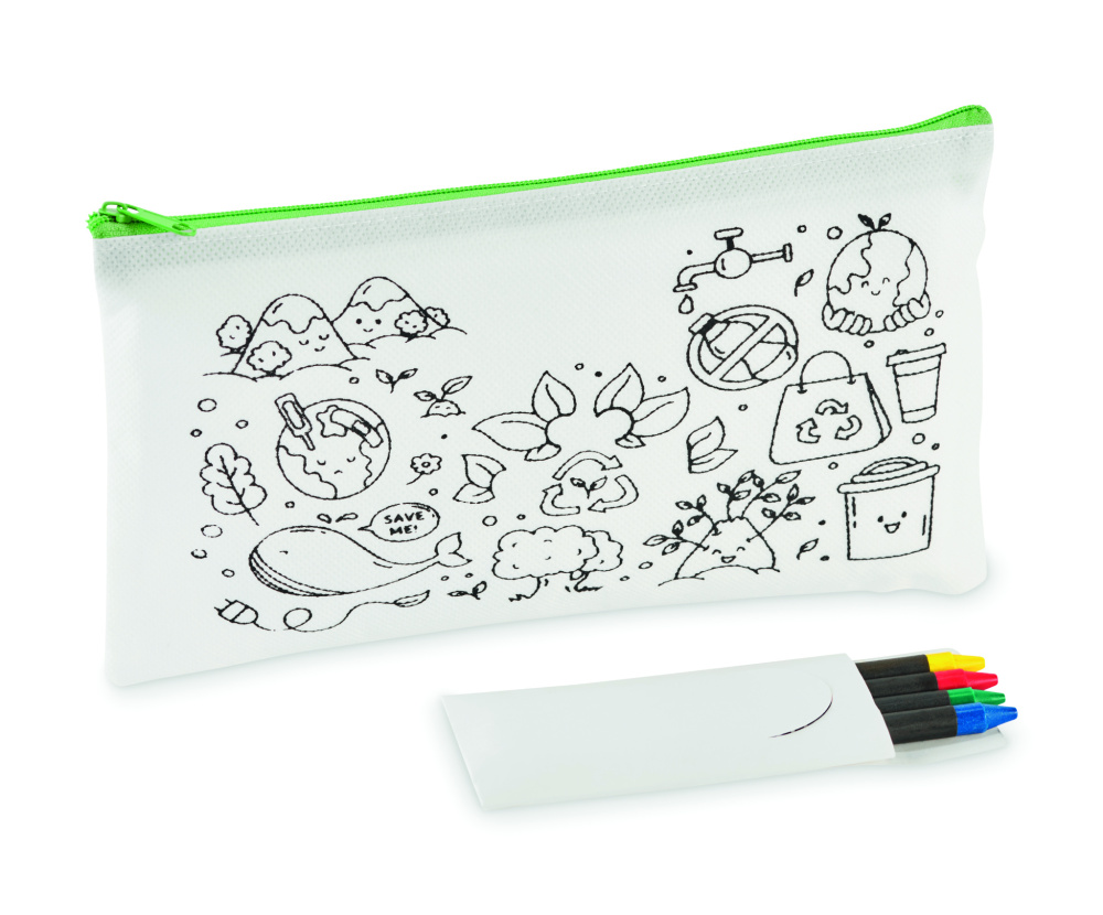 Logo trade promotional gifts image of: Pencil case with 4 crayons