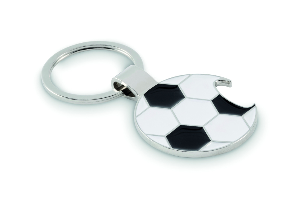 Logo trade corporate gift photo of: Football keyring with opener