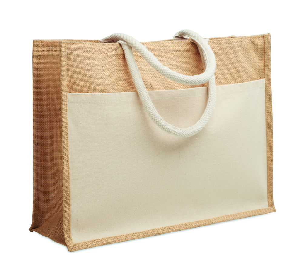 Logo trade promotional gift photo of: Jute shopping bag