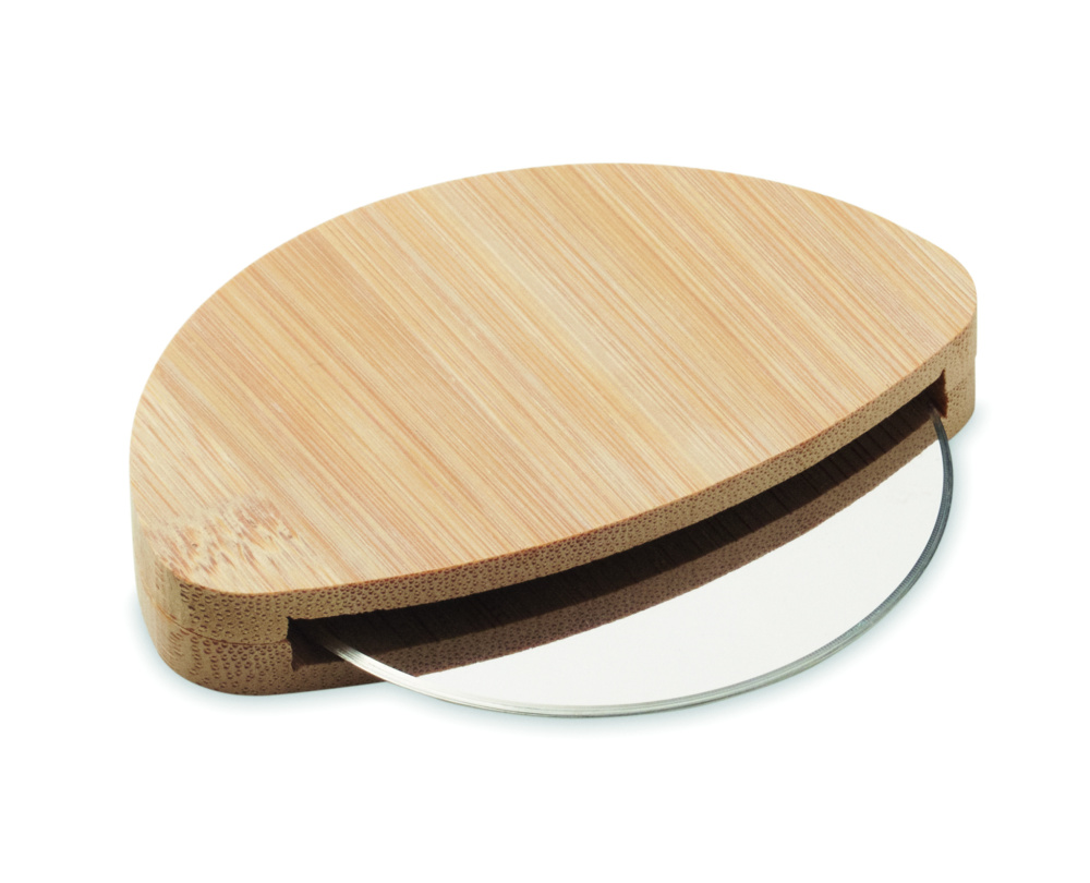 Logotrade promotional gift picture of: Round bamboo pizza cutter