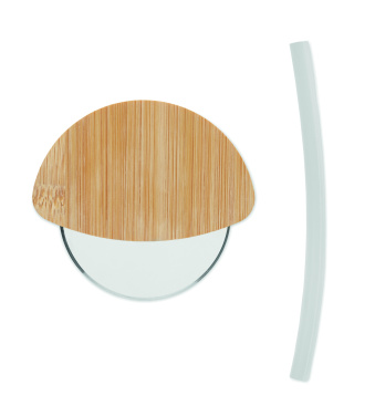 Logotrade promotional products photo of: Round bamboo pizza cutter
