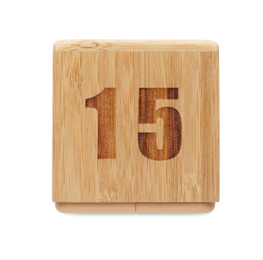 Logo trade promotional product photo of: Bamboo twist snooze timer