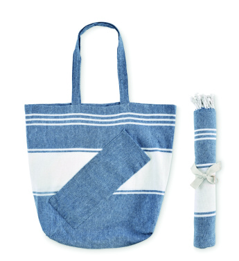 Logo trade promotional gift photo of: Beach bag with hammam towel