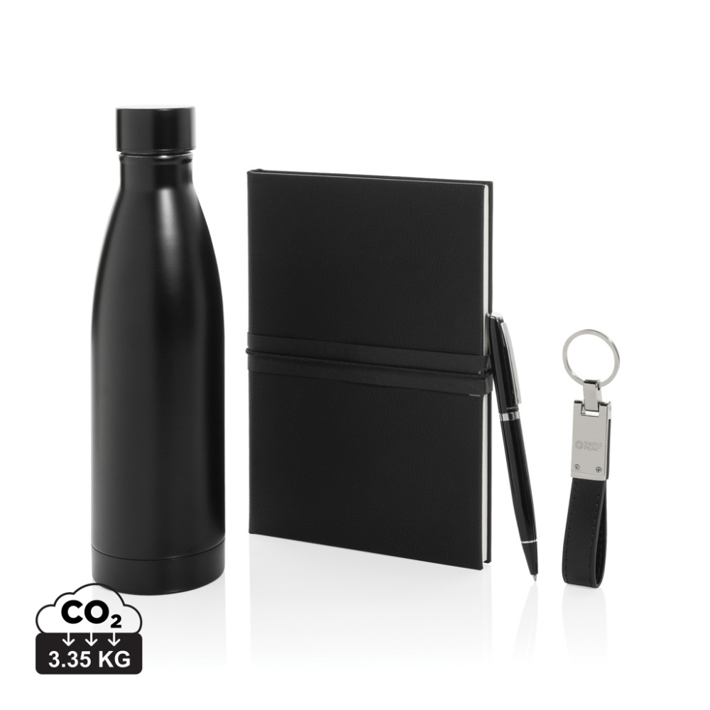 Logotrade promotional merchandise photo of: Swiss Peak RCS deluxe business gift set w/ water bottle