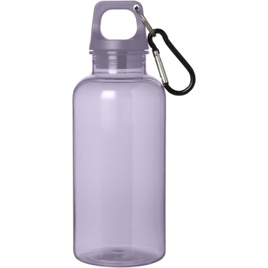 Logo trade business gifts image of: Oregon 400 ml RCS certified recycled plastic water bottle with carabiner