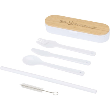 Logo trade promotional products image of: Runa cutlery set with bamboo lid