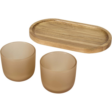 Logotrade promotional giveaway picture of: Male wooden serving tray and glass cups set