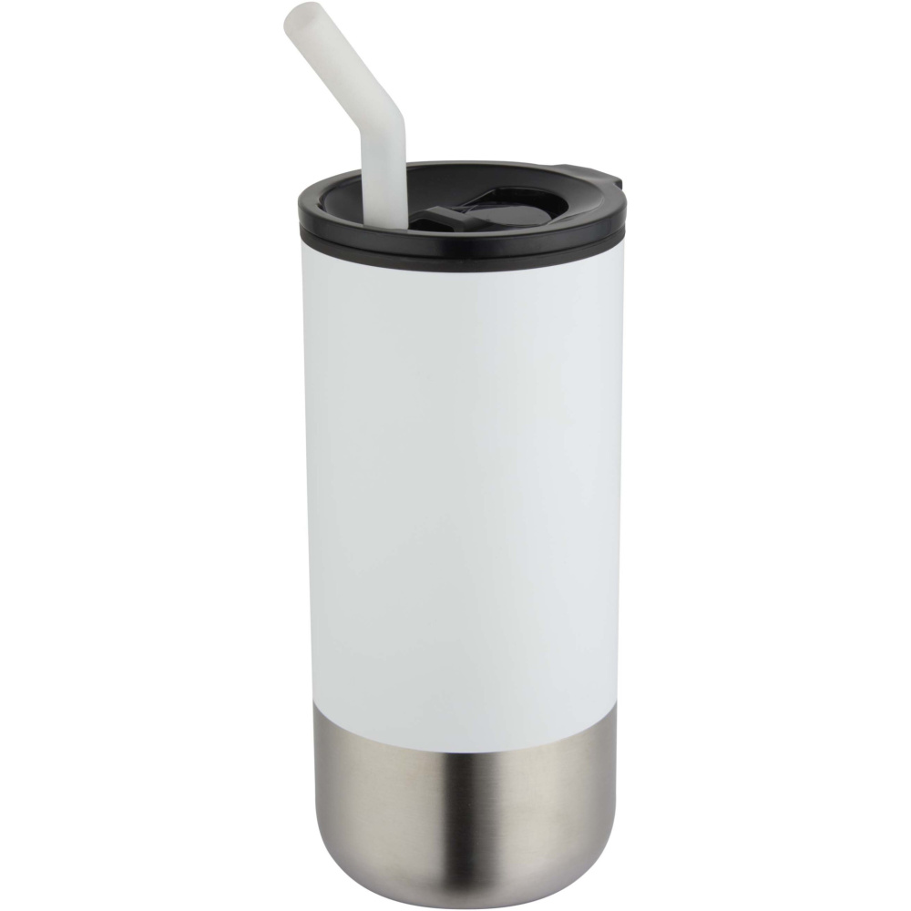 Logo trade promotional gifts image of: Grayson 480 ml RCS recycled insulated tumbler with straw