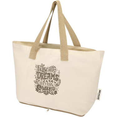 Logo trade promotional merchandise photo of: Sierra 140 g/m² GRS recycled foldable cotton tote bag 7L