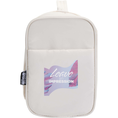 Logo trade promotional items image of: Puffer GRS recycled hangable toiletry bag 8L