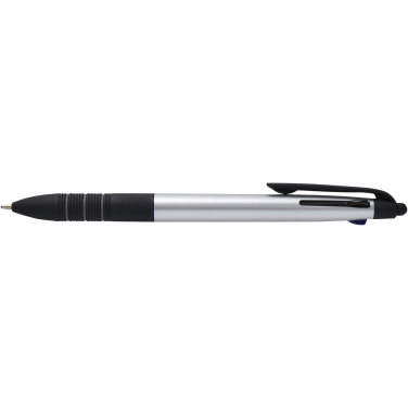 Logo trade promotional merchandise photo of: Trine 3-ink RCS recycled ballpoint pen with stylus