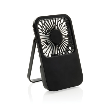 Logo trade promotional gifts image of: Aervina RCS recycled plastic re-chargeable desk fan