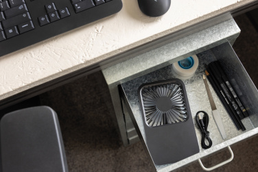 Logotrade promotional products photo of: Aervina RCS recycled plastic re-chargeable desk fan