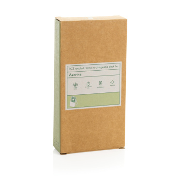 Logotrade promotional product image of: Aervina RCS recycled plastic re-chargeable desk fan