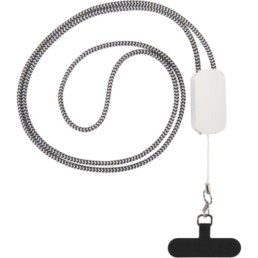 Logo trade promotional giveaway photo of: Anser recycled plastic smartphone lanyard with 27W 5-in-1 built-in cable