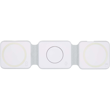 Logo trade promotional giveaway photo of: Armus 3-in-1 15W recycled plastic foldable wireless charger
