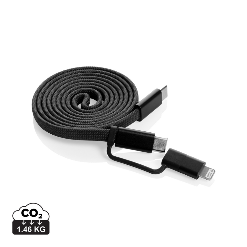 Logotrade promotional giveaway image of: Arc RCS recycled Ultra-thin 60W 2 in 1 magnetic cable