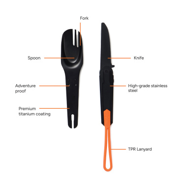 Logo trade promotional merchandise image of: Nordic Drift Trail 4 in 1 outdoor cutlery