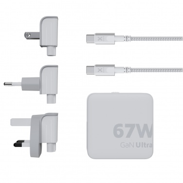 Logo trade reklaamkingi pilt: Xtorm XVC2067 GaN Ultra 67W reisilaadija 100W USB-C PD-kaabliga